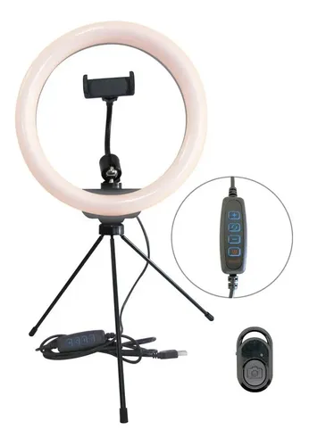 Aro de Luz LED Jessamy E160 26cm para Fotografía y Videos Luz Cálida