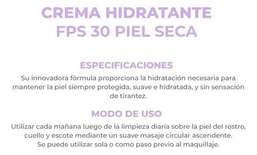 Dermaglós Facial Crema Hidratación Diaria Piel Seca Fps30
