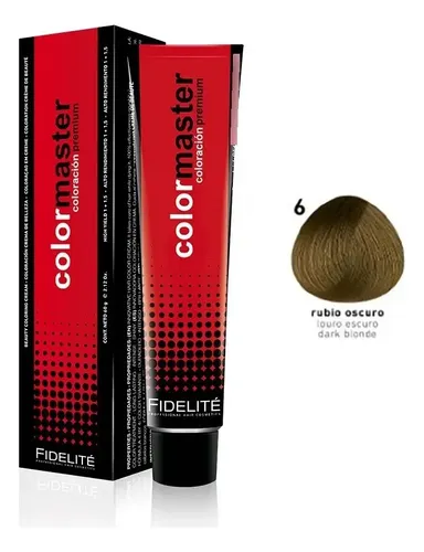 Tintura Coloracion Para Cabello Fidelite Colormaster X 60gr Tono 6 rubio oscuro