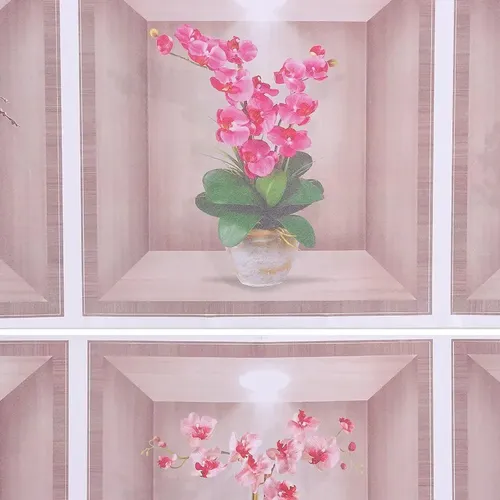 6 Hojas De Calcomanías 3d De Jarrones Y Orquídeas Pvc A