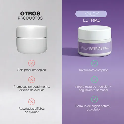 Crema Tratamiento Estrias Rojas/blancas Valca 200gr C/regla