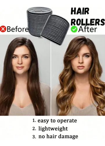 Kit De 24 Rulos Autoadhesivos Para Cabello Con Pinza