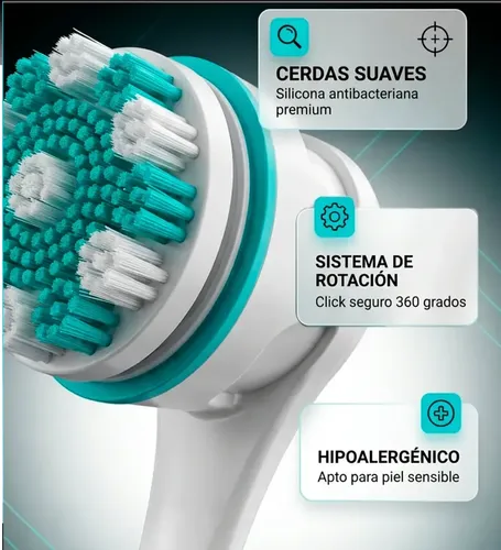 Cepillo Corporal Eléctrico Recargable Exfoliante Ducha