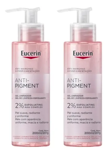 Combo X2 Eucerin Gel Limpiador Anti-pigment 200ml. Momento de aplicación Día/Noche Tipo de piel Todo tipo de piel