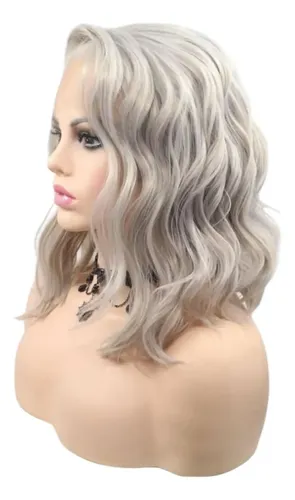 Peluca Gris Ondulado Lace Front 13×6 De Uso Diario Humaniza Gris Ondulado Lace Universal