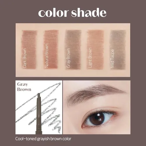 Lápiz De Cejas Etude Bare Edge 3d Hexagonal Gris Marrón