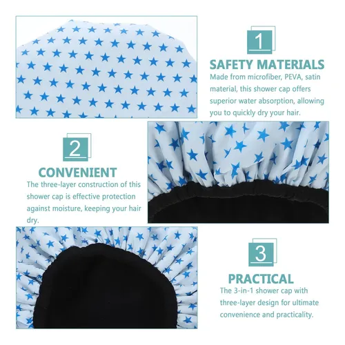 Gorro De Baño Decorativo, Reutilizable, 3 En 1