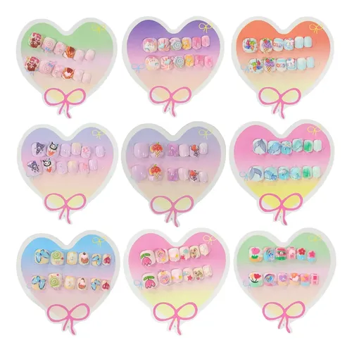 Uñas Postizas Cuadradas P/pies 12pcs Con Pegamento Mujer
