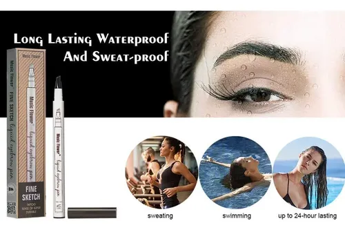 Lápiz De Cejas Microblading Music Flower 4 Puntas Marrón
