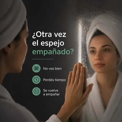Espejo Led 70 Touch Redondo Esmerilado Desempañante Baños