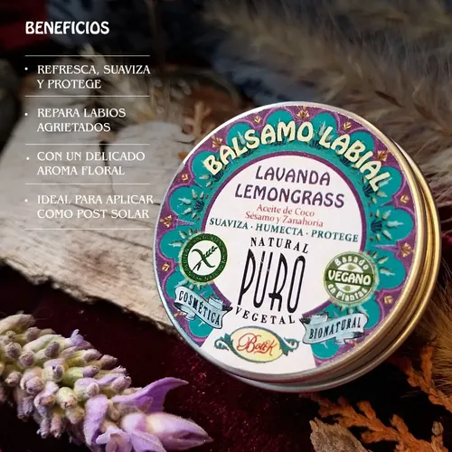 Bálsamo Labial Lata Lavanda Lemongrass Boti-k Puro