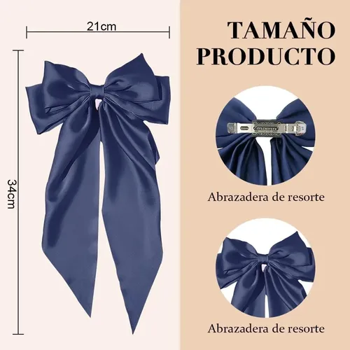 Set De 4 Lazos De Satén Grandes Para El Cabello