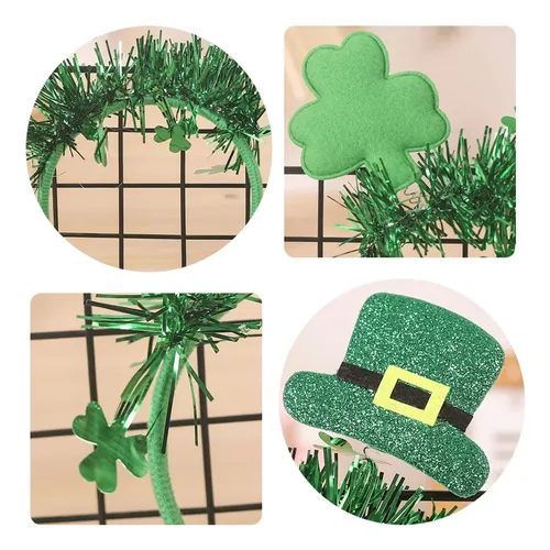 (b) Diadema Para Festivales, Diadema Para El Día De San Patr Green Sequin Headban