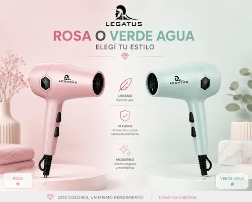 Secador De Cabello 600w Compacto Con Aire Frío Y Calor