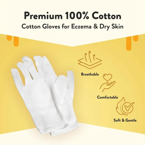 Guantes Algodón Blanco Para Eczema Reutilizables 24 Pares