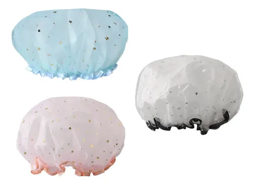 3 Unidades Gorros De Baño Impermeables Doble Capa Para Hogar