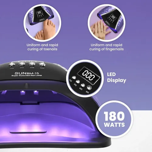 Lámpara De Uñas Uv Led 180w Manicurefx Con Sensor Y Lcd
