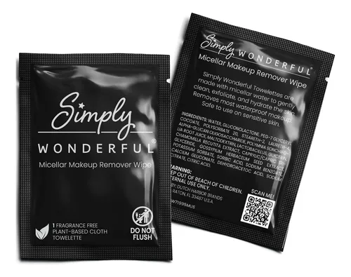 Toallitas De Maquillaje Simply Wonderful, Agua Micelar, Paqu