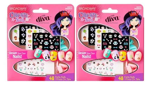 Kit De Arte Para Uñas Kiss Broadway Little Diva Con 250 Calc