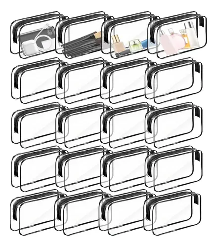 C 20 Pzs Neceser Cosmetiquera Transparente Bolsa De Viaje Z