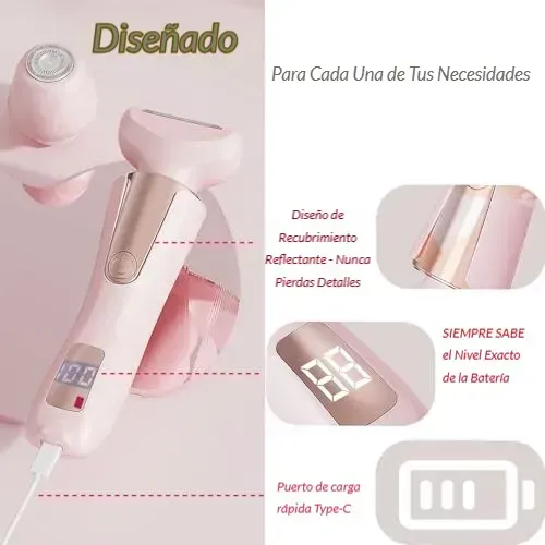 Mujer Eléctrica Depiladora Máquina De Afeitar Recargable