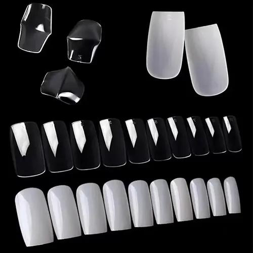 Tips Cuadrado Sistema Gel Caja X100pcs Ultra Fino Uñas