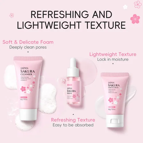 Set Facial Laikou Japan Sakura 3 Piezas Normal Día/noche