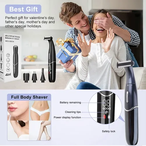 Depiladora Facial Y Corporal Recargable 4 En 1