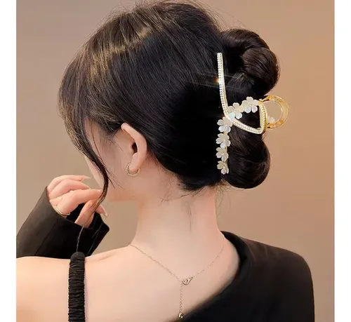 Pinza Para El Pelo Con Forma De Flor De Strass Para Mujer Y