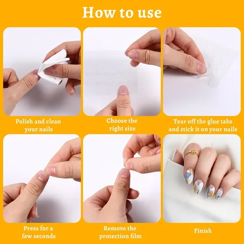 30 Piezas De Adhesivo Transparente Removible Para Uñas Posti