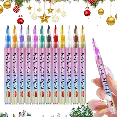 Set 12 Marcadores Para Uñas Colores Secado Rápido