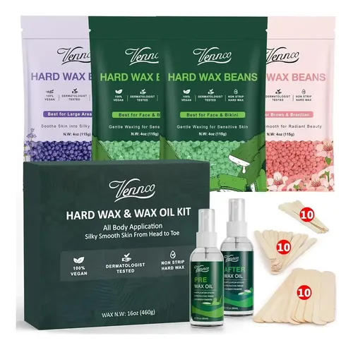 Kit De Depilación Vennco Con Perlas De Cera Dura – 36