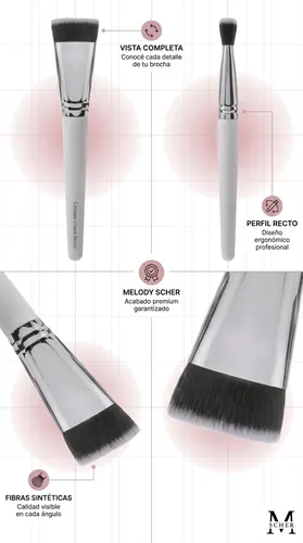 Brocha De Maquillaje Para Contorno Crema Recta Melody Scher