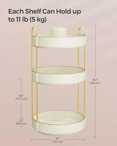Organizador De Maquillaje Songmics 3 Niveles Blanco Para Van