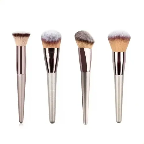 Set De 4 Cepillos Cosméticos Champagne Gold