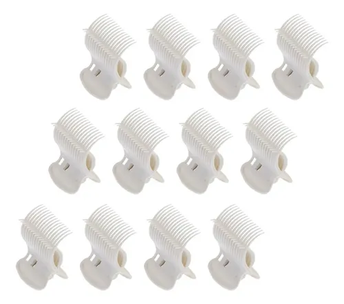 12 Rulos & Pinzas Para Cabello Jumbo Grandes Beige