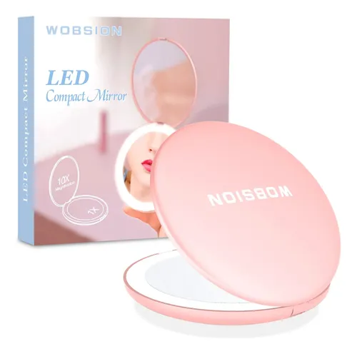 Espejo Compacto Wobsion Espejo Compacto Con Luz 1x/10x Mag