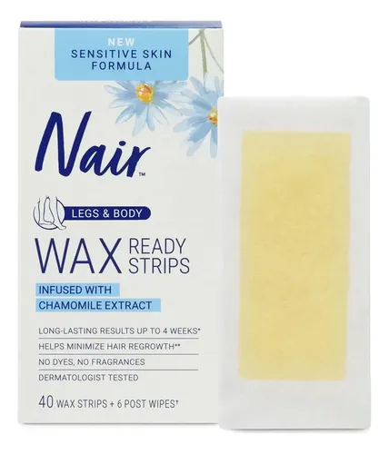 Cera Depilatoria Nair Sensible 40 Listones Para Piernas Y