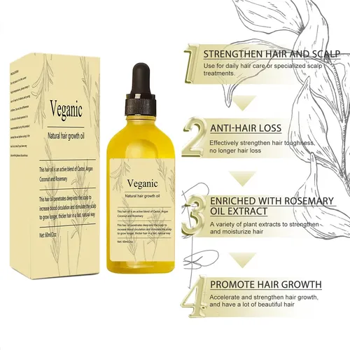 Aceite For El Crecimiento Del Cabello Kisinly Veganic Rosem