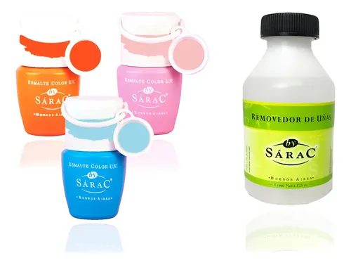 Kit Uñas X3u Semipermanentes Led Uv Con Removedor By Sarac