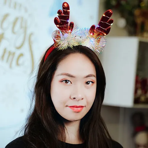 3 Unidades De Preciosa Diadema Navideña Con Pelo De &qa