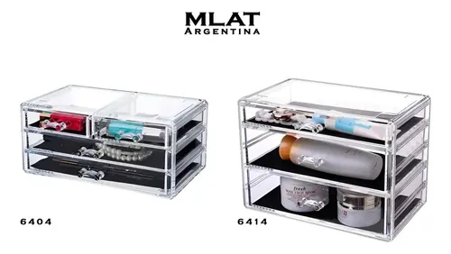 Organizador Acrílico Maquillaje 2 Cajoneras – 6404 + 6414