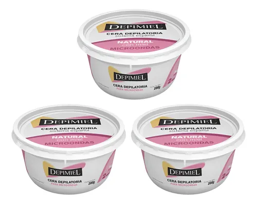 Depimiel Cera Depilatoria En Pote Para Microondas Natural X3