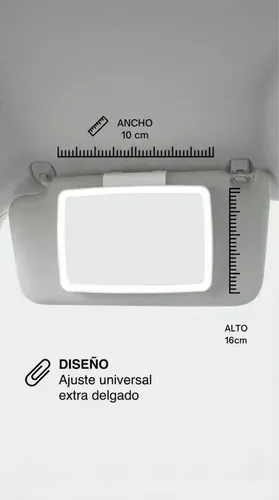 Espejo Led Aitech Recargable Para Auto 16x10cm Con Luces Led
