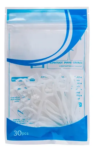 Limpiador Jet Power Floss Dental Portátil + 30 Flossers Blanco