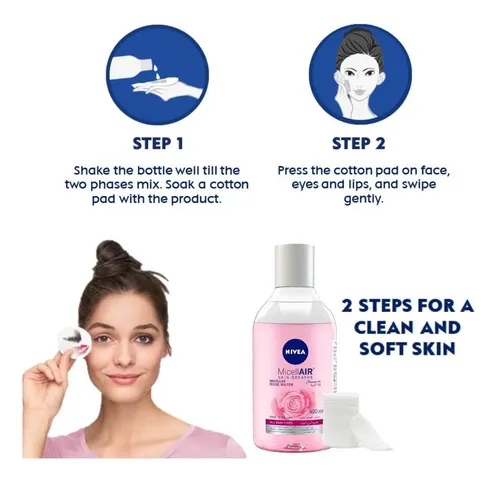 Desmaquillante Nivea Micellar Cleansing Water Rose, 400 Ml