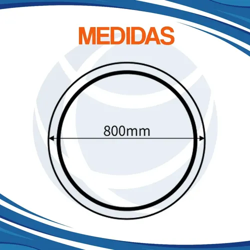 Espejo Redondo Led Parlantes Bluetooth 800 Mm Desempañador *