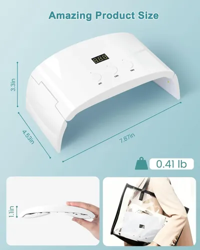 Lámpara Uv Led Para Uñas Blanca Con Temporizador Y Pantall