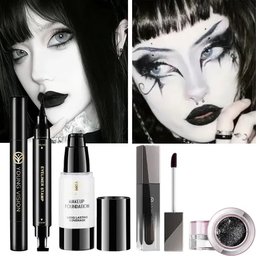 Qe Kit De Maquillaje Gótico 4 Piezas Para Cosplay Zzz