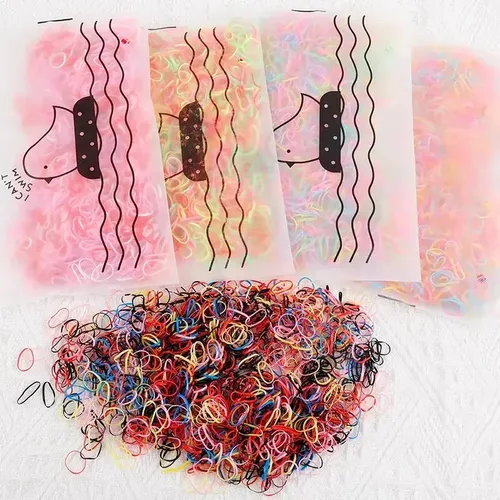Bandas Elásticas Para Cabello 1.5 Cm – 1000 Piezas Coloridas